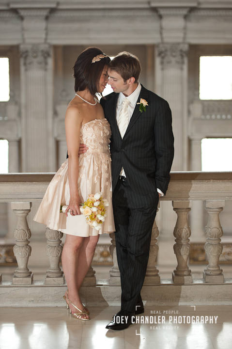 Newlyweds at City Hall - San Francisco Wedding Photography