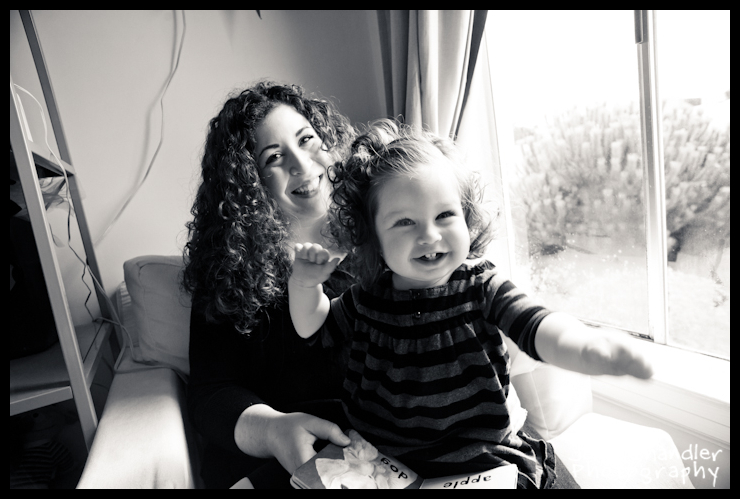 Lila and Zoe playing in baby room - San Francisco Baby Photographer Mom and daughter playing in baby chair - San Francisco Baby Photographer