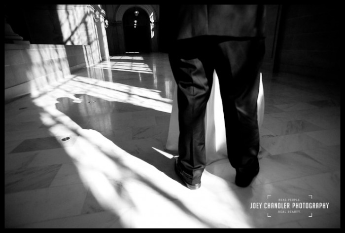 Shadow of a Couple kissing - San Francisco City Hall Wedding Photography