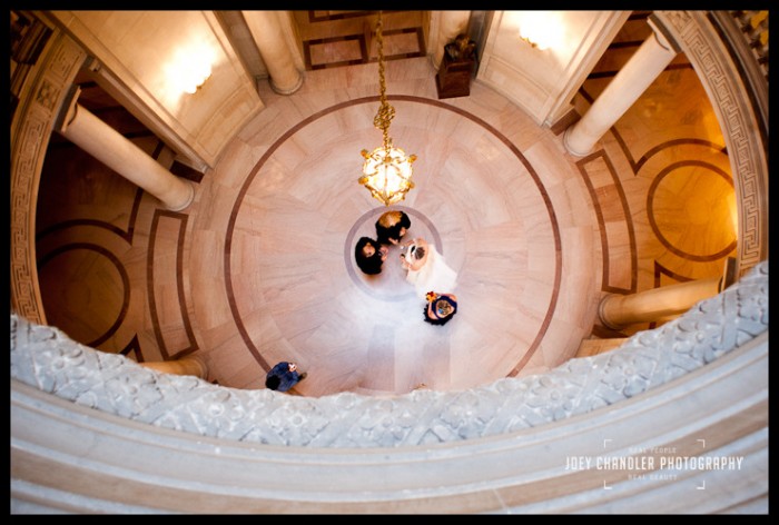 Looking from above - San Francisco City Hall Wedding Photography