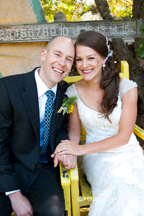 Bride and Groom smiling at Holly Farms San Francisco Wedding Photographer