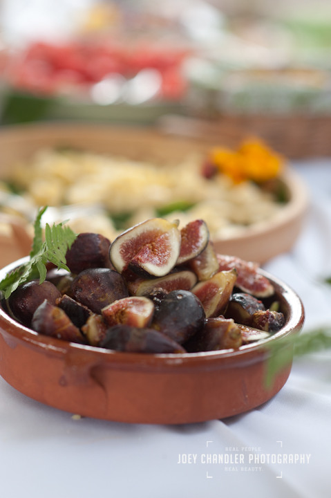 Figs sitting on a table for a wedding dinner, San Francisco