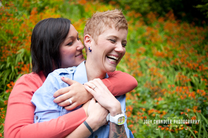 Two women laughing in the Japanese Tea Garden in San Francisco's Golden Gate Park