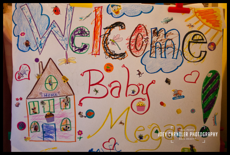 Baby Megan's Welcome sign at San Francisco Naming Ceremony Sign saying Welcome Baby
