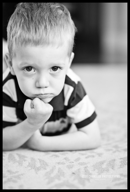 Boy thinking in San Francisco Home Boy in a thinker pose in a San Francisco Home