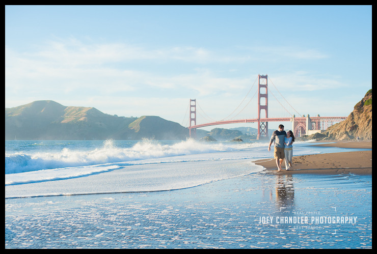 Classic enagagement photograph of couple walking at Baker Beach-7 Classic enagagement photograph of couple walking at Baker Beach-7