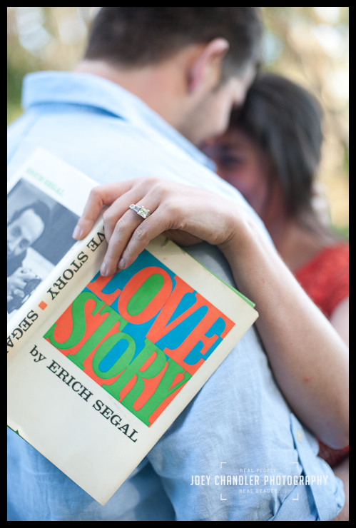 E Segal's Love Story helping out with the engagement photography Engagement Photograph of couple with E Segal's Love Story
