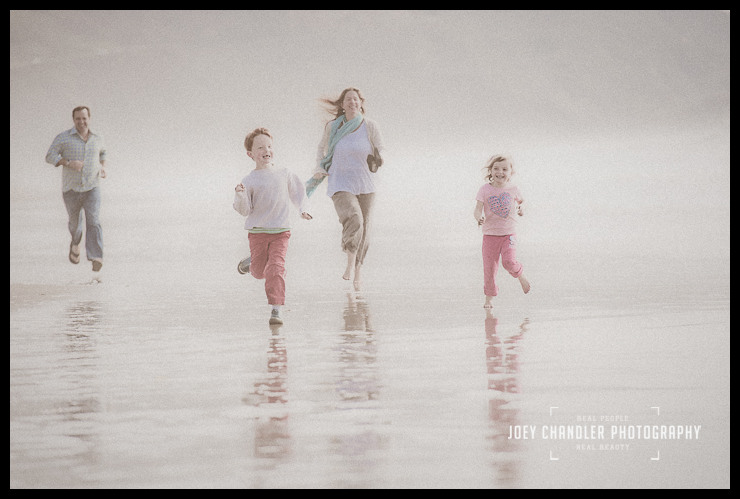 Family Running at Stinson Beach Family Running at Stinson Beach