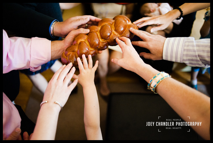 Sharing Challah bread at San Francisco Naming Ceremony Sharing Challah bread at San Francisco Naming Ceremony